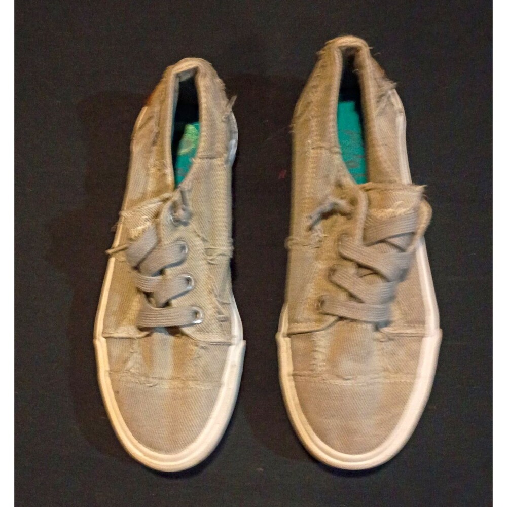 Blowfish Malibu women's Gray Canvas Lace-Up Low-Top Sneakers Round Toe US 8